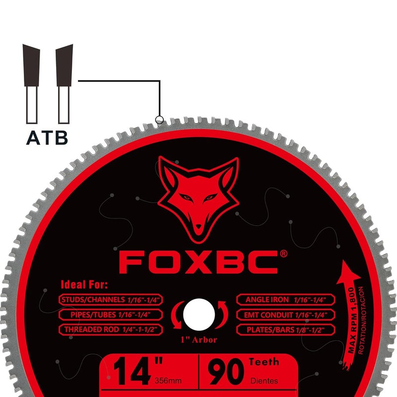 FOXBC 14 Inch Stainless Steel Metal Cutting Saw Blade 90 Tooth for Evolution 14 Inch Metal Saw and Other Low RPM saws, Cermet Carbide Up to 5X Longer Life - Image 5